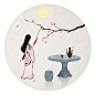 月下独酌:举杯邀明月，对影成三人。