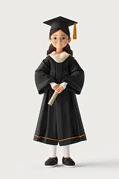 AI毕业季毕业生学生学士服人物模型-众图网