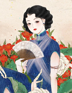 com采集春花同学采集到绘画旗袍民国美女图片,旗袍民国美女模板下载