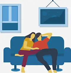 创意夫妇插画矢量素材下载建筑_新图网 https://ixintu.com 创意夫妇插画矢量素材下载建筑夫妇人物卧室挂画家看电视生活