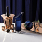 Taking a shot has never looked so sophisticated. The Tom Dixon Plum Shot Set includes a 2-sided jigger and 4 shot glasses, all made out of brushed stainless steel with glossy copper plating on the exterior. Indentations on the sides of the shot glasses ma