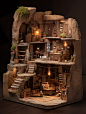微缩模型︱山洞里的温馨小屋