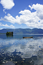 中国的爱琴海——泸沽湖。爱这纯净的蓝天白云。