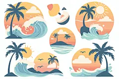 盛夏元素插图贴图
