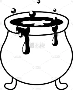 大锅炉,锅,女巫,分离着色,可爱的,夜晚,十月,愉悦,怪异,问候