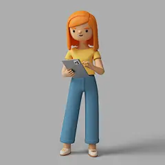 国外3D立体卡通商务免抠人物Web网页插画办公生活高清PSD设计素材-淘宝网