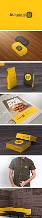 VI品牌设计 汉堡快餐品牌形象设计 时尚快餐行业logo设计 创意快餐VI设计 时尚快餐DM单海报设计图