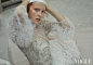 editorial Fashion  feathers redhead romantic vogue