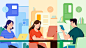 app illustration article Blog cover editorial flat illustration GeekBot ILLUSTRATION  slack web illustration