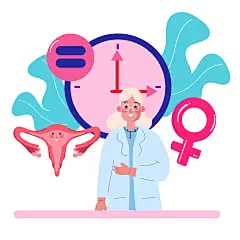 矢量卡通手绘妇产孕妇医生场景插画