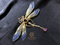 SHOW ZEN 示单设计师珠宝 《蜻蜓》透窗珐琅工艺设计 18K钻石镶嵌 胸针吊坠两用款 