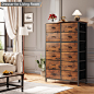 Rocki 12-Drawer Dresser,Chest of Drawers,Tall Dresser,Fabric Dresser for Bedroom,Living Room,Hallway