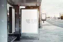 巴士站内横幅的模型