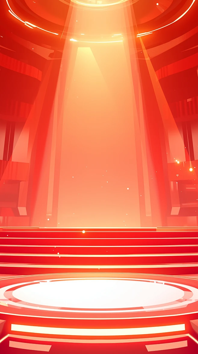 zuoyebang_The_background_of_the_stage_is_a_bright_red_gradient ...