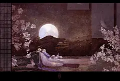 中秋节快乐～古风插画_舍溪__插画师作品_涂鸦王国gracg.com
