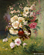 Eugene Henri Cauchois 油画花卉 ​​​​