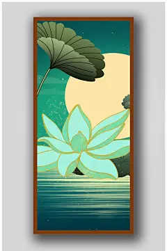 镜花水月插画背景