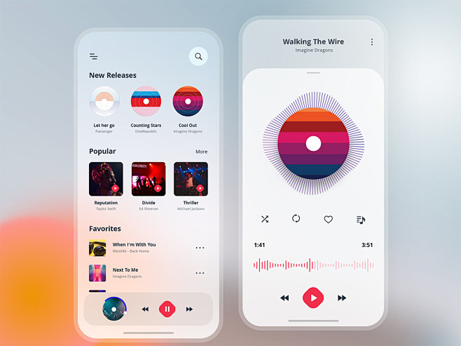 Music App UI(Light V...