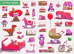 儿童读物房间插图 页面网页 平面电商 创意素材