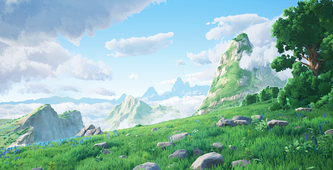 【虚幻4】云海与山_Marterio作品...
