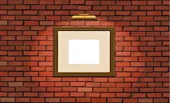 红砖上的简洁欧式相框eps|边框|方形相框|红砖|画框|欧式相框|矢量素材|矢量相框|手绘相框|相框