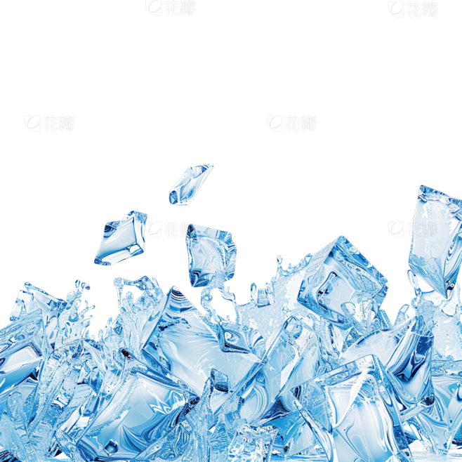 特效系列实景感碎裂尖锐冰块元素