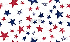 美国独立日。星星乏味的东西。总统日。手绘插图。