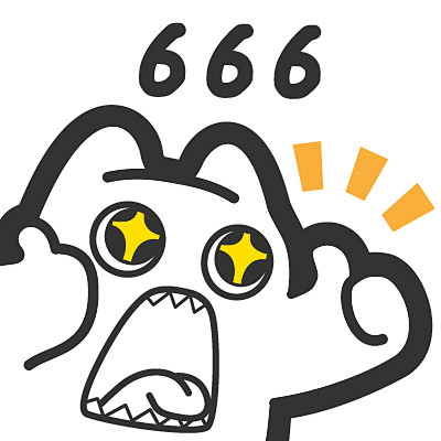 S37【魔鬼猫表情-666】#半身 白描...