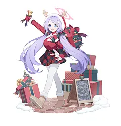 碧蓝档案花绘（圣诞节）的各个立绘和表情 - 哔哩哔哩