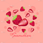 草莓,水果,夏天,分离着色,有机食品,自然,精神振作,红色,清新,设计