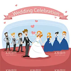 卡通婚礼  - 源文件下载【酷图网】卡通情侣,卡通婚礼,卡通人物,卡通男孩,卡通女孩,卡通小情侣,