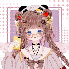 雨探花采集到女头像手绘