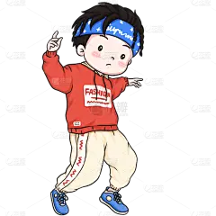 手绘-儿童街舞元素