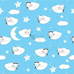 猫,背景,卡通,可爱的,纺织品,壁纸,动物,草图,睡觉,绘制