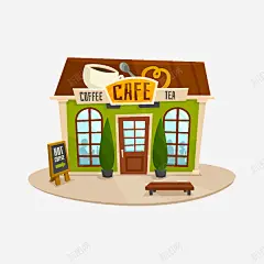 卡通手绘创意咖啡店 免费下载 页面网页 平面电商 创意素材