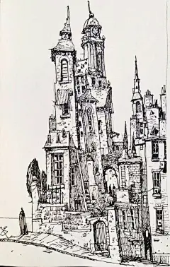 【苏格兰画师 Ian McQue 速写本上的绘画】