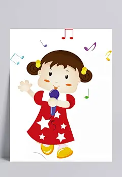唱歌的可爱小女孩动漫人物|动漫人物,动漫人物元素,动植物元素,免抠元素