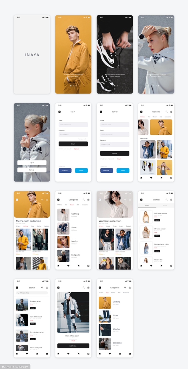时装电商app INAYA .xd素材下...