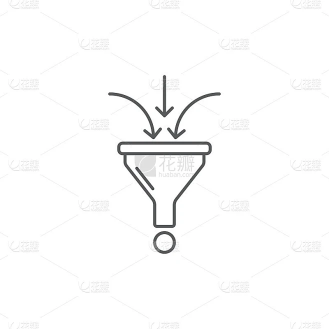 funnel vector icon concept design, isolated on whi素材-花瓣网