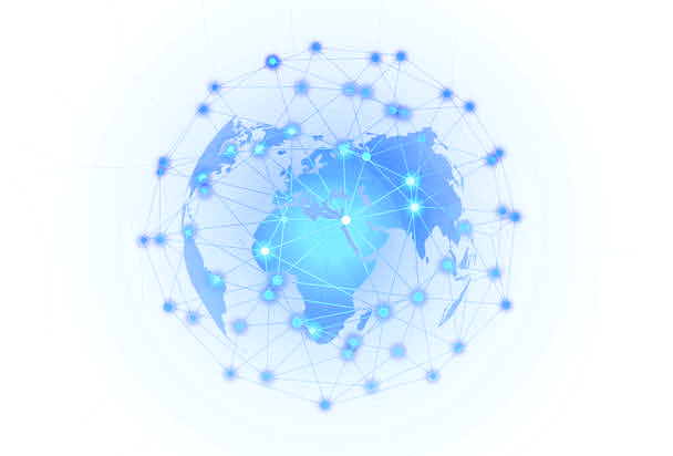 蓝色商务科技科幻信息线条网络地球抽象装饰...