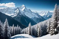 纯洁高原雪山风景摄影图