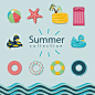 卡通夏季游泳圈背景矢量素材，素材格式：AI，素材关键词：游泳圈,夏季,海星