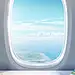 Photo, plane window, a table, the window is light blue sky, ocean, ultra HD, 32k, real,