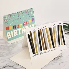 韩国创意闪粉烫金商务小卡片儿童生日礼物生日祝福感谢留言贺卡-淘宝网