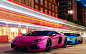 General 1920x1200 car Lamborghini pink motion blur Lamborghini Aventador Lamborghini Murcielago sports car supercars urban light trails street building parking window Italian evening long exposure flag