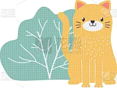 猫,卡通,式样,可爱的,性格,多样,环境,自然,图像,绘画插图