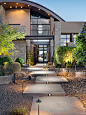 Inspiration for a contemporary landscape in Las Vegas with a garden path. _户外/庭院/草坪/柱头_T2021515