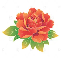 牡丹矢量国风插画卡通元素高清模板免费下载-趣麦麦图