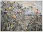 Anselm Kiefer, Paul Celan: wir schöpften die Finsternis leer, wir fanden das wort, das den Sommer heraufkam: Blume; (We scooped the darkness empty, we found the word that ascended summer: flower), 2012, oil, emulsion, acrylic, on photograph on canvas, 110