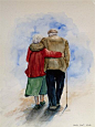 一路上需要两个人的互相扶持，才能相伴到老。